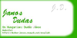 janos dudas business card