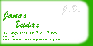 janos dudas business card